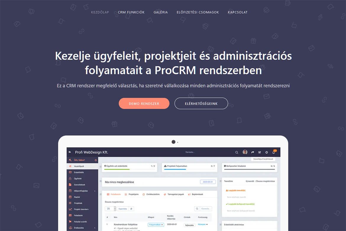 ProCRM - CRM rendszer bérlés